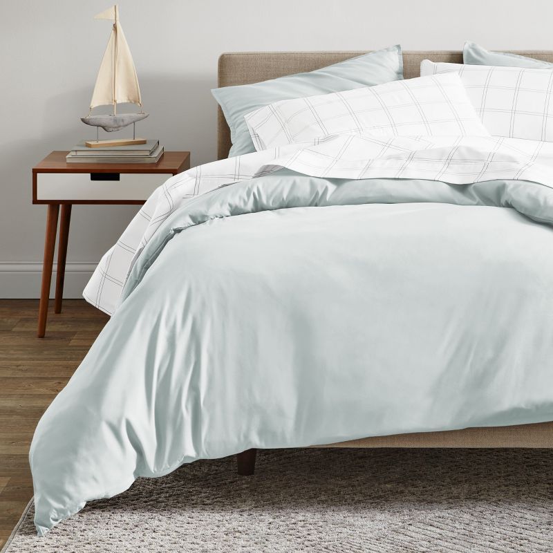 Winter Blue Organic Cotton Sateen Twin/Twin XL Duvet Cover Set