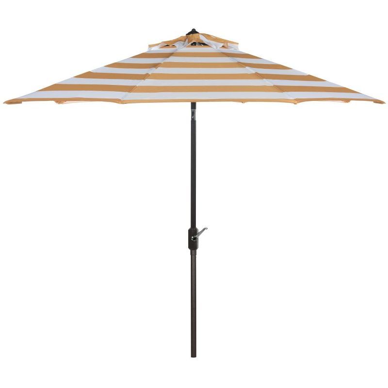 Iris 9ft Orange and White Striped Aluminum Patio Umbrella