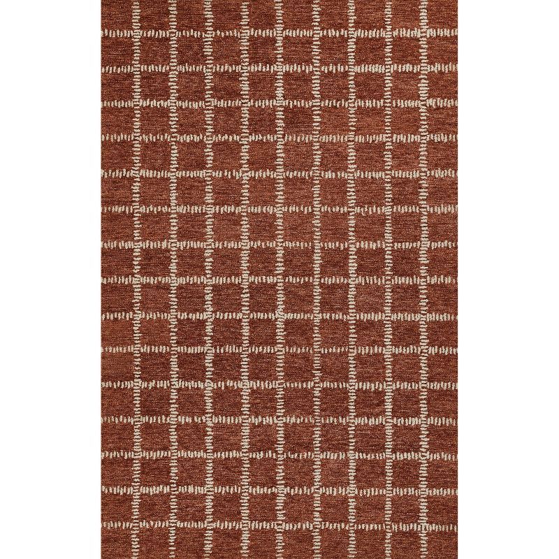 Handmade Rust Wool Tufted Rectangular Area Rug 3'6" x 5'6"