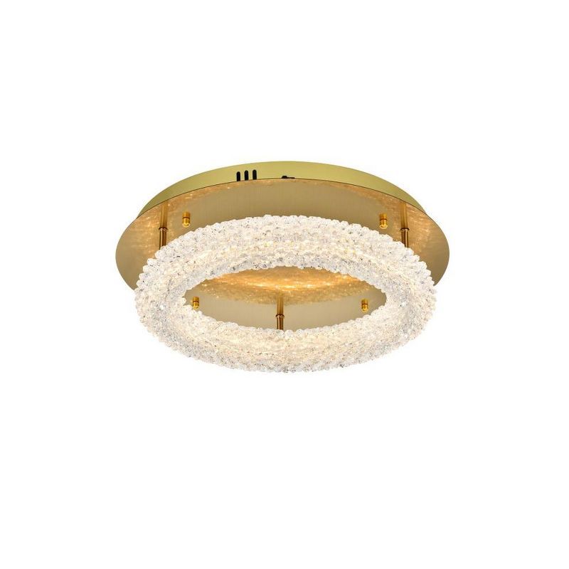 Bowen Satin Gold Crystal LED Flush Mount Light