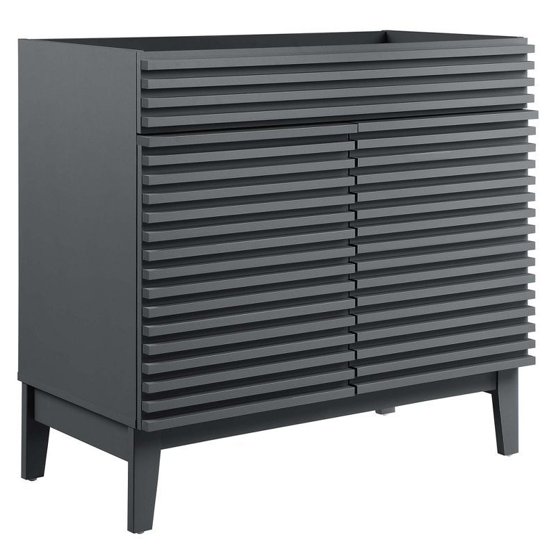 Gray 35" MDF and Particleboard Freestanding Bathroom Vanity Cabinet