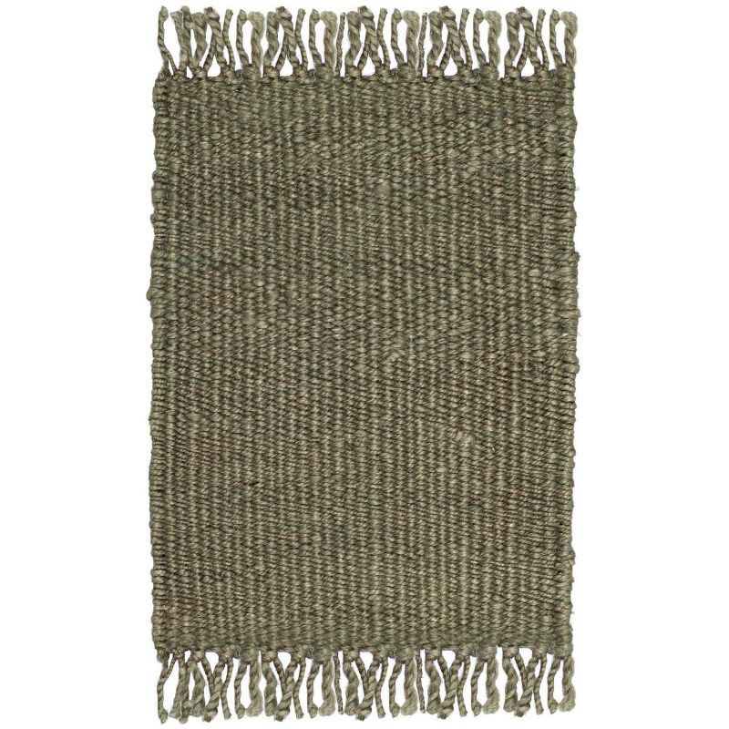 Coastal Charm Handwoven Jute 3' x 5' Area Rug in Lush Green