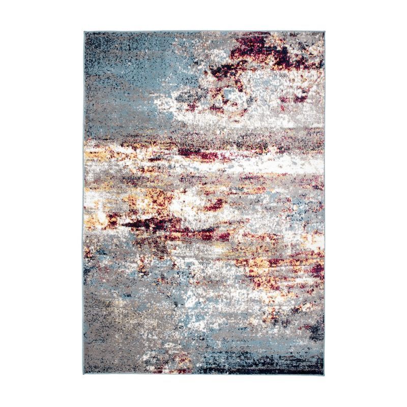 Abstract Multi 5' x 7' Reversible Synthetic Area Rug