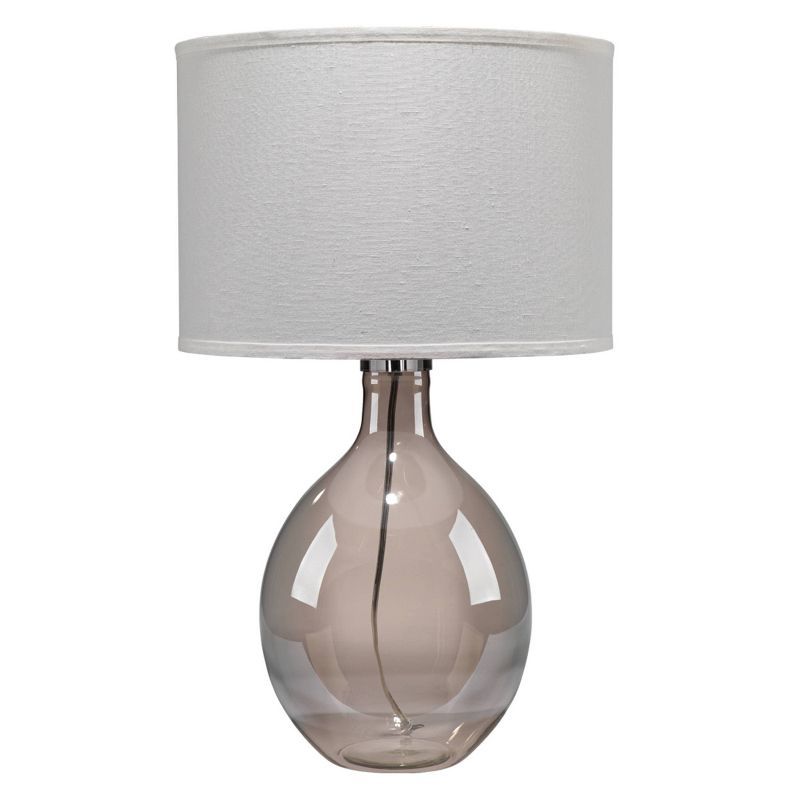 Juliette Gray Glass Table Lamp with Linen Shade