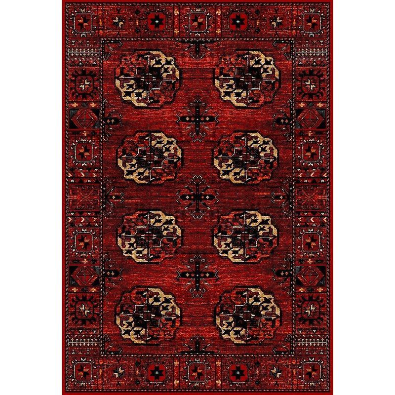 Antique Patina Red Synthetic Rectangular Area Rug 6'7" x 9'0"