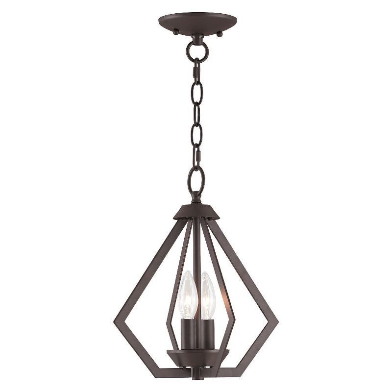 Bronze Mini 2-Light Industrial Candle Chandelier