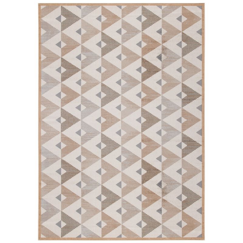 Atlas Beige and Grey Hand-knotted Rectangular Viscose Area Rug