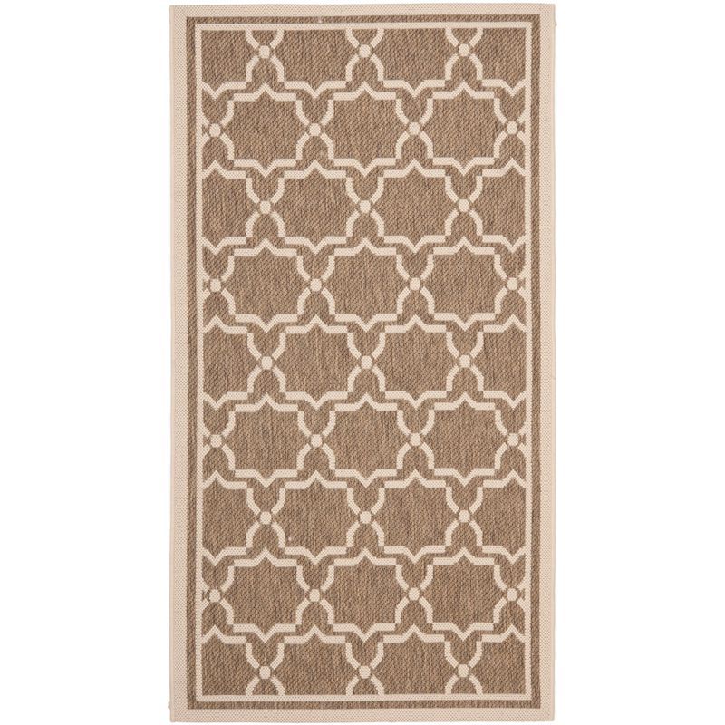 Safavieh Courtyard All-Season Brown & Bone Square Synthetic Area Rug