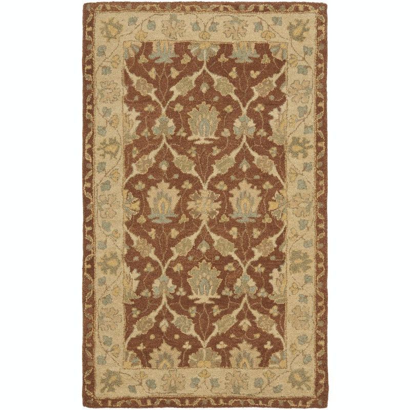 Handmade Brown and Taupe Wool 4' x 6' Area Rug