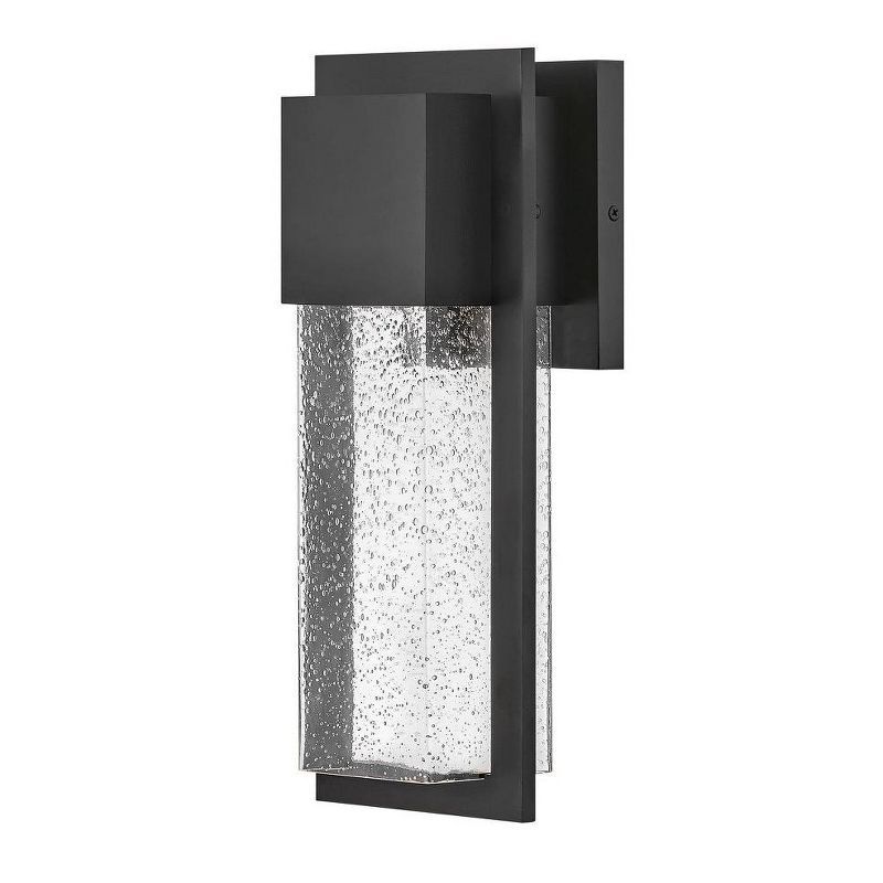 Alex Black Dimmable Outdoor Wall Lantern with Clear Seedy Glass