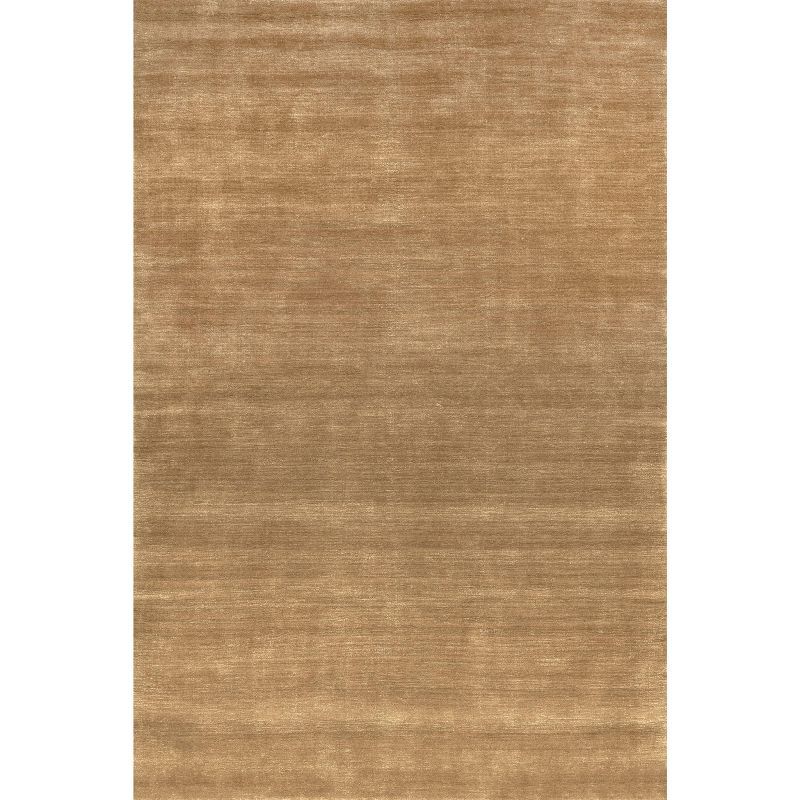 Handmade Wheat Round Wool and Viscose Area Rug, 4'