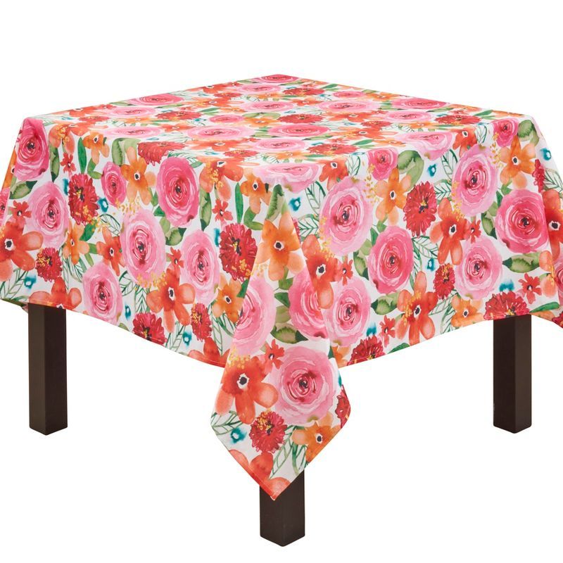 Santa Monica Floral Square Fabric Tablecloth