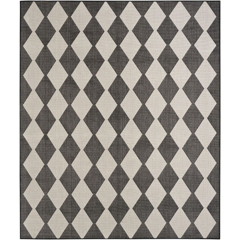 Positano Black and White Diamond 8' x 10' Outdoor Rug