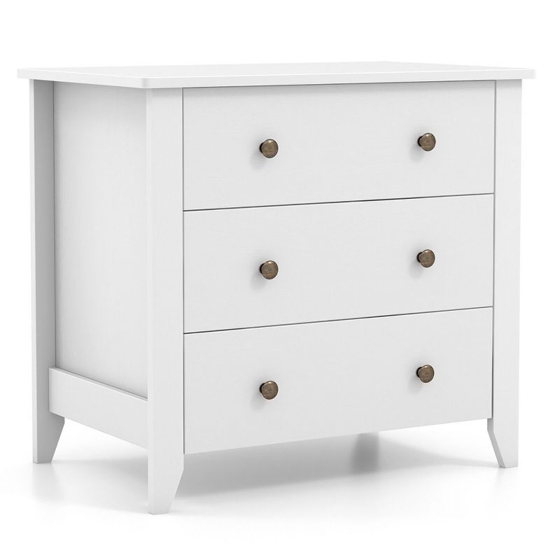 White MDF 3-Drawer Nursery Dresser Chest