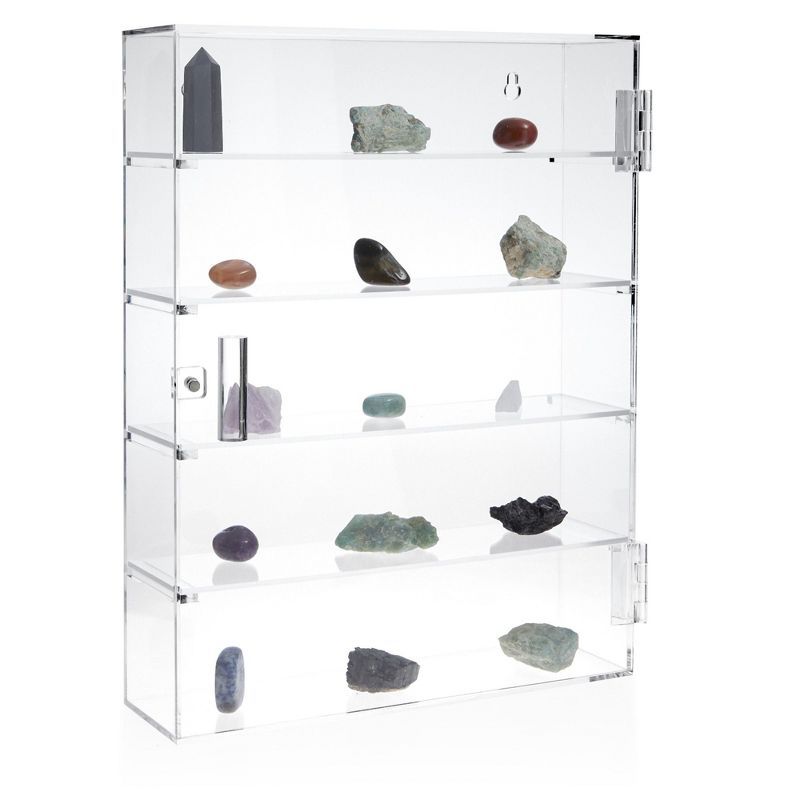 Clear Acrylic 5-Tier Wall Mountable Display Case for Collectibles