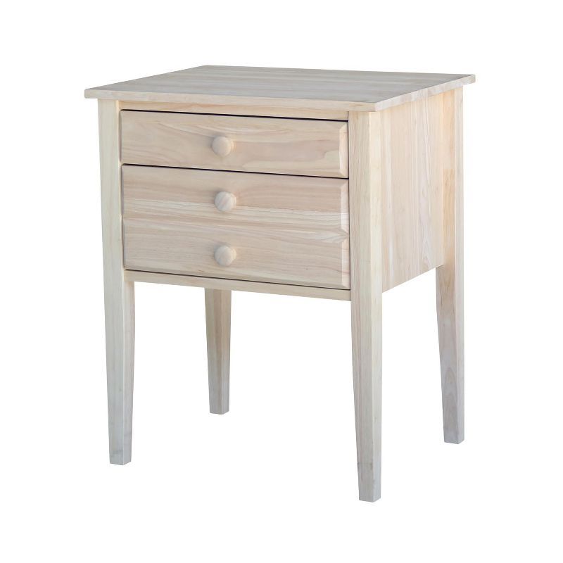 White Wood Rectangular Accent Table with Storage