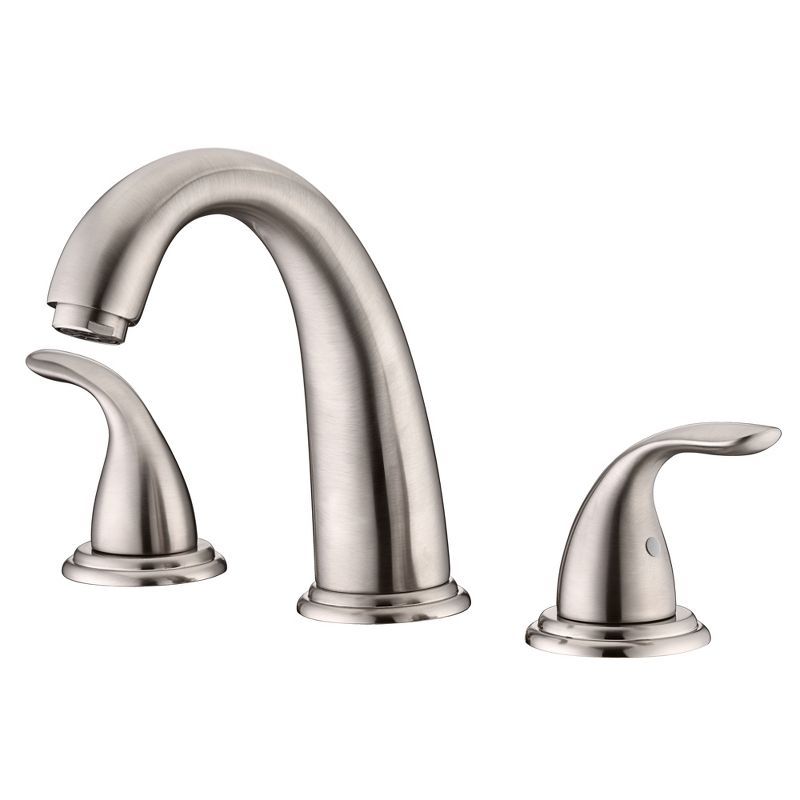 Brushed Nickel Double Handle Roman Tub Faucet with Brass Valve