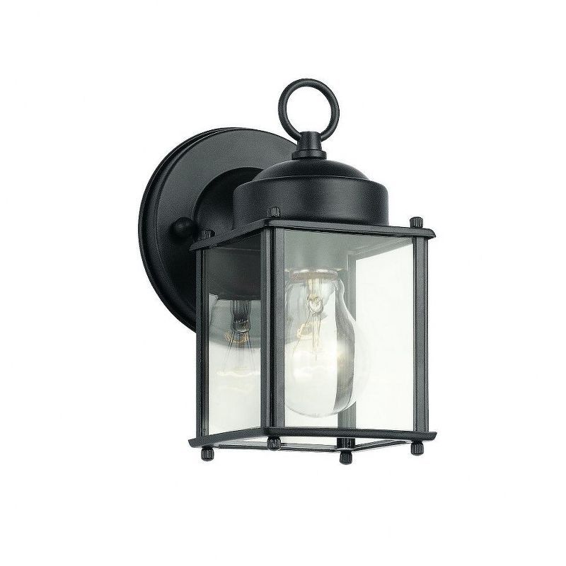 Black and Bronze 8.25" Traditional Outdoor Wall Lantern