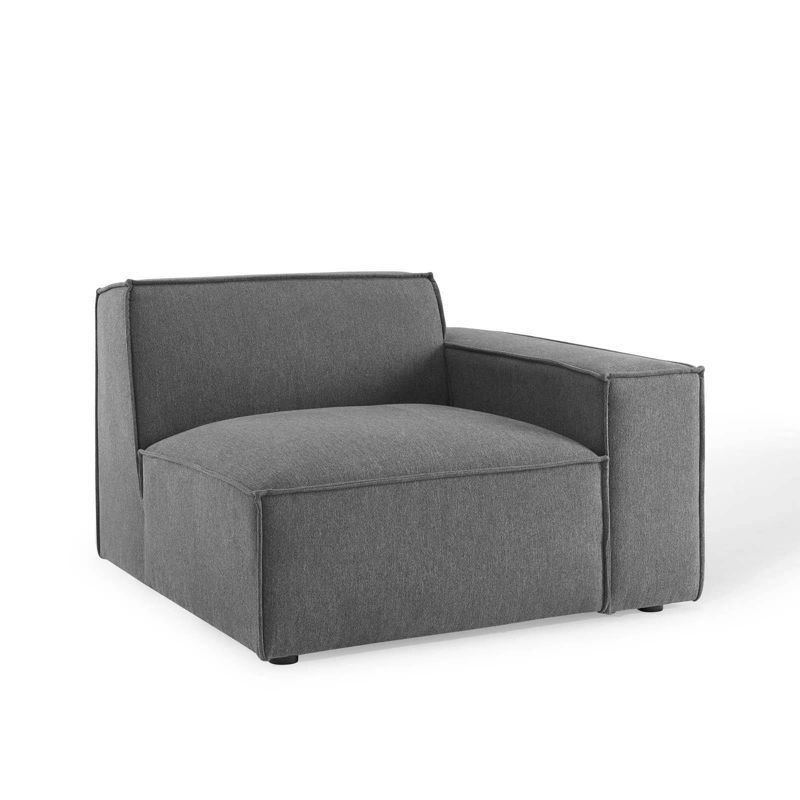 Charcoal Gray Minimalist Left-Arm Sectional Sofa Chair