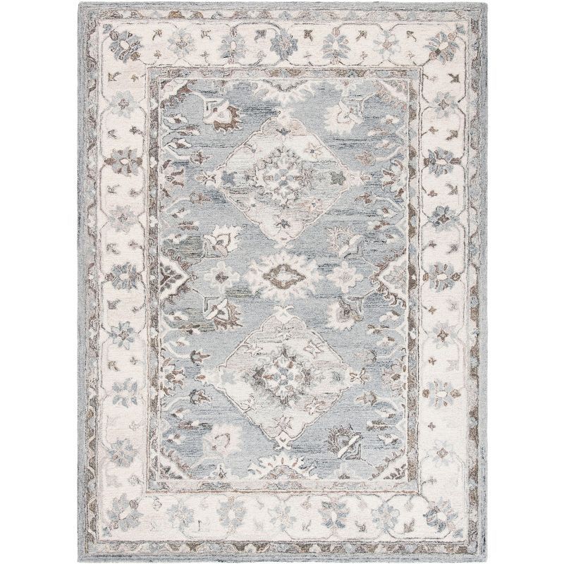 Ivory and Gray Handmade Wool Tufted Area Rug