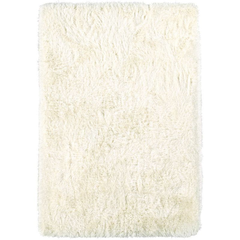 Ivory Tufted Shag Rectangular 8' x 10' Synthetic Rug