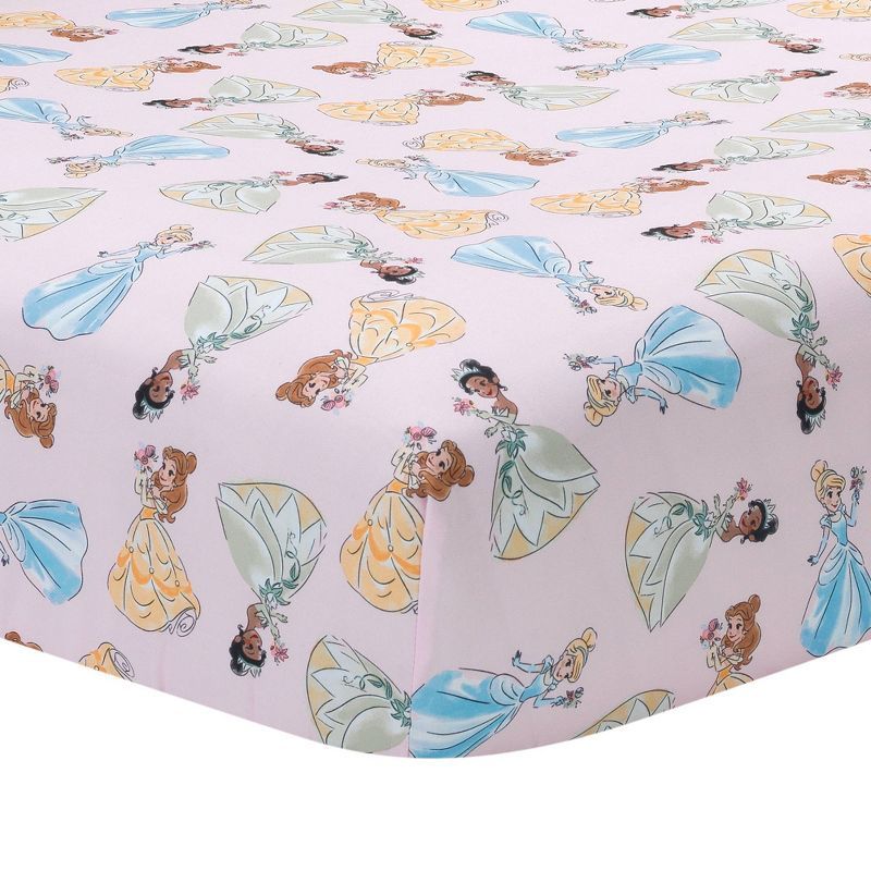 Disney Princesses Pink and Blue Toddler Crib Sheet Set