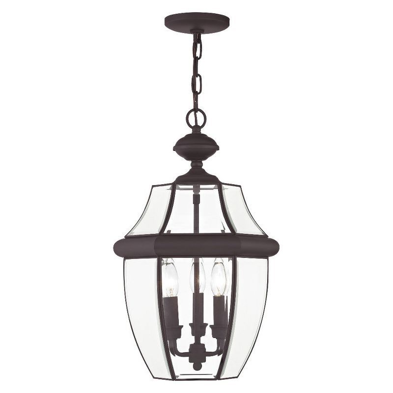 Elegant Monterey Bronze Outdoor Pendant Light with Clear Beveled Glass