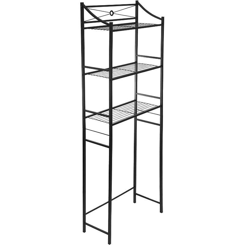 Black Steel 3-Tier Over-the-Toilet Storage Shelf