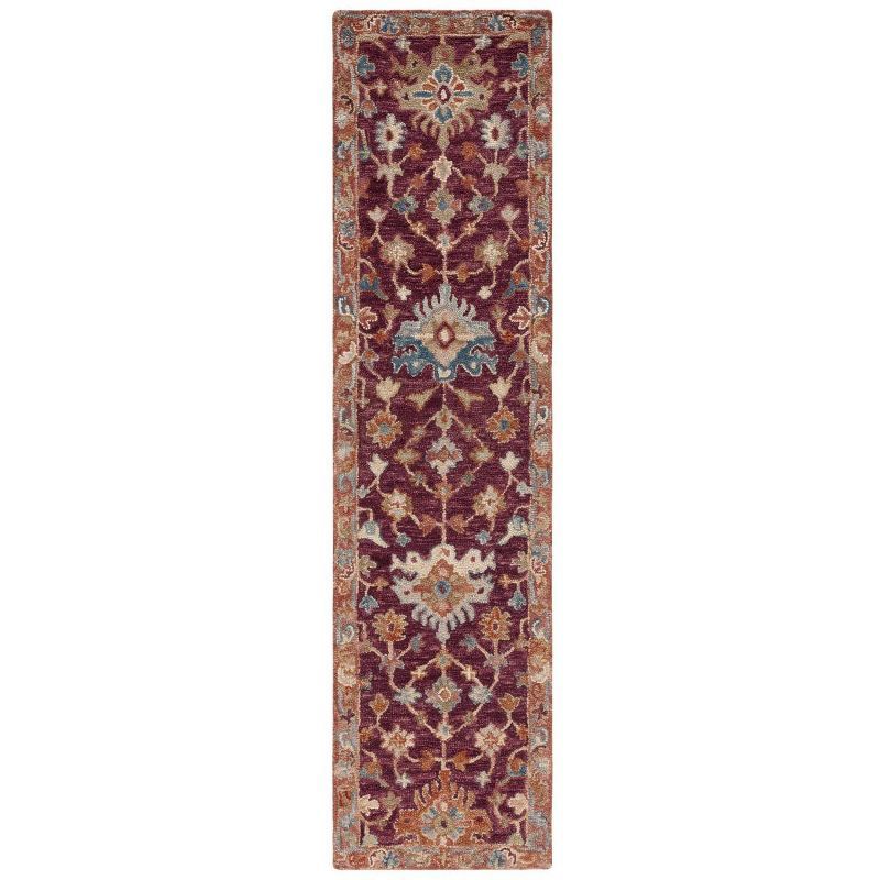 Aspen Red and Beige Handmade Wool Runner Rug