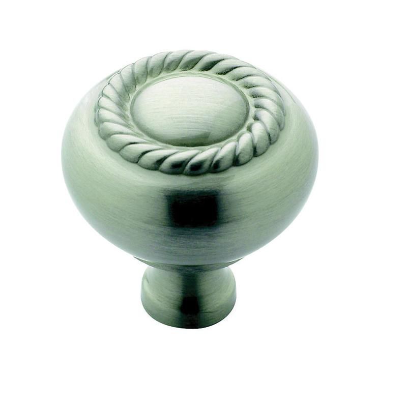 Satin Nickel Round Cabinet Knob with Mounting Hardware