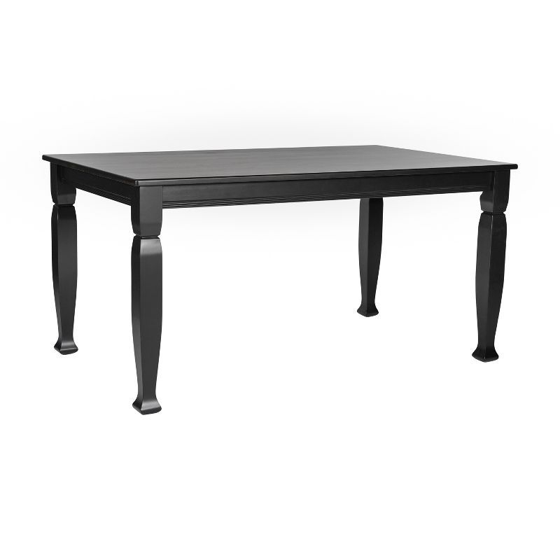 Grace 60" Black Solid Wood Dining Table with Turned Legs