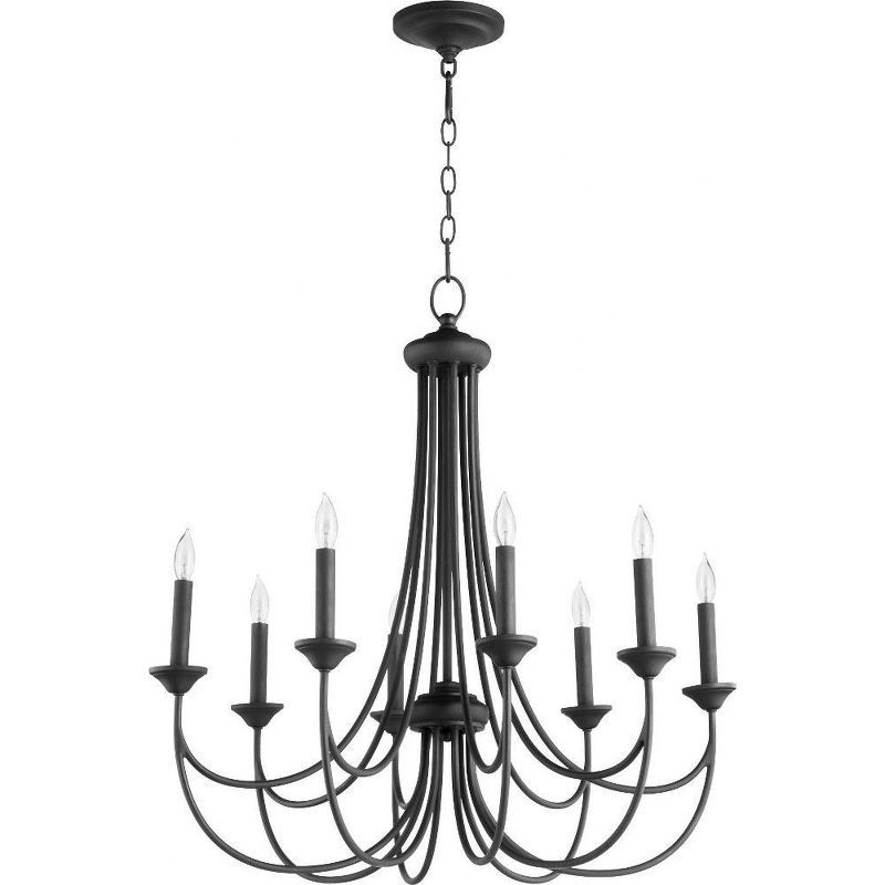 Elegant Noir Finish 8-Light Traditional Chandelier