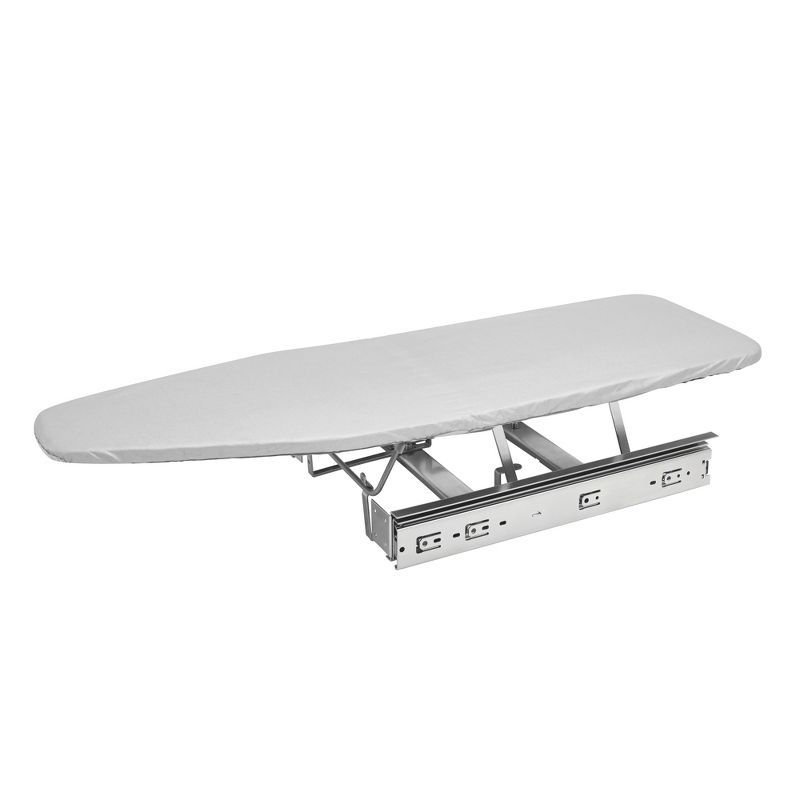 Gray Pullout Foldaway Ironing Board for Vanity Cabinet Drawer