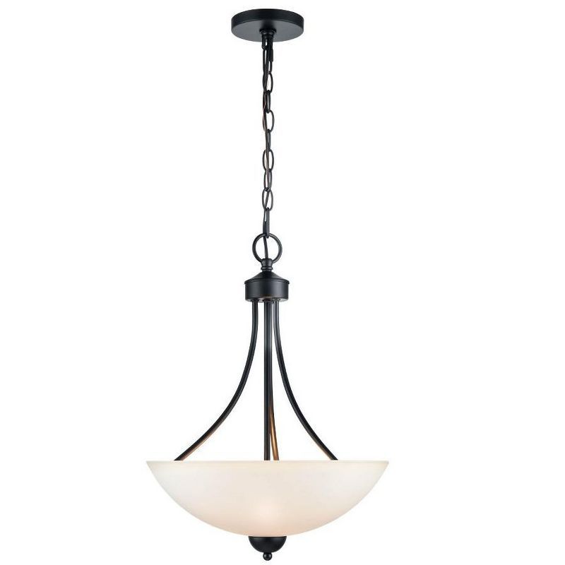 Matte Black Glass Globe Pendant Light
