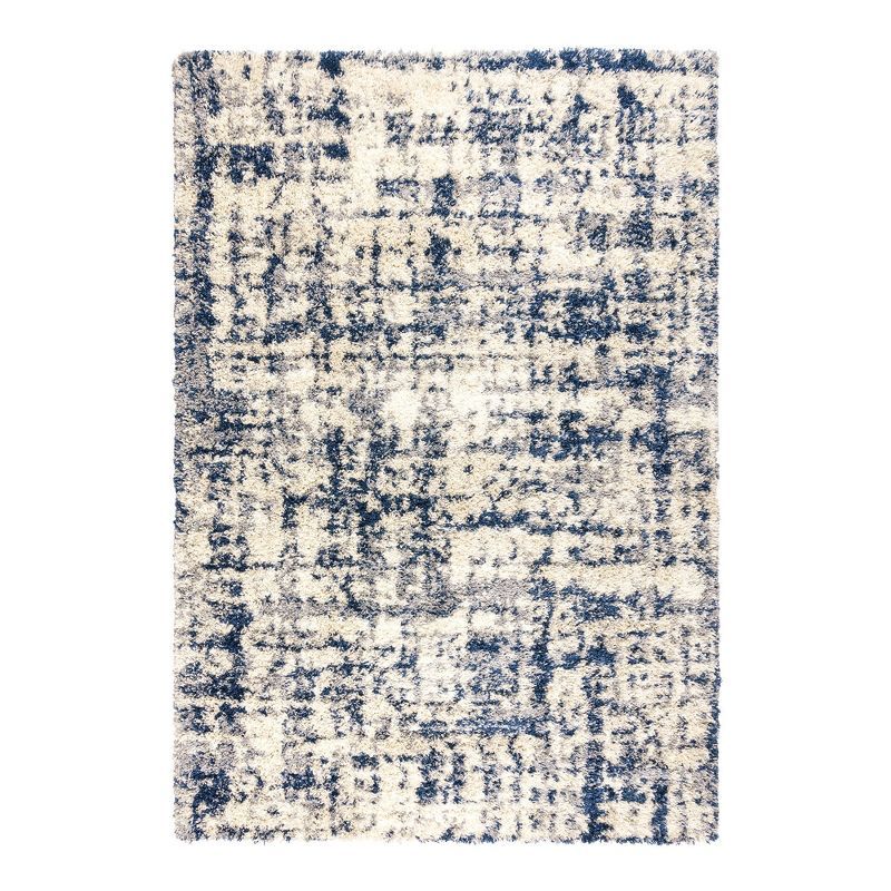 Myra Blue 6' x 9' Rectangular Shag Synthetic Area Rug