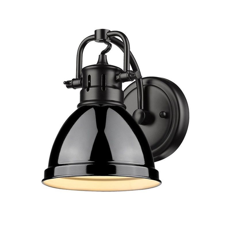 Duncan 7" Transitional 1-Light Wall Sconce in Matte Black and Bronze