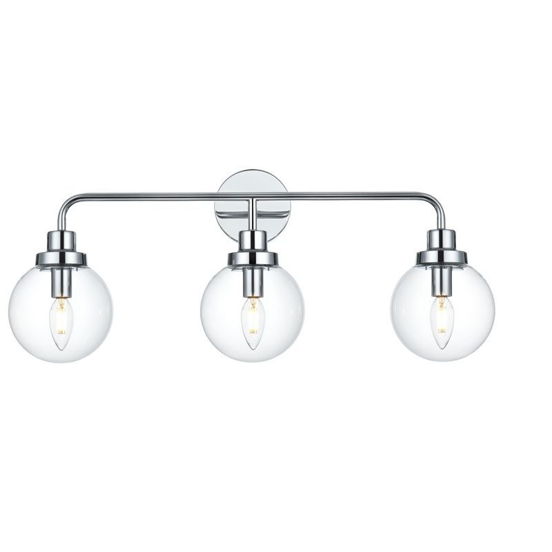 Chrome Clear Glass 3-Light Wall Sconce