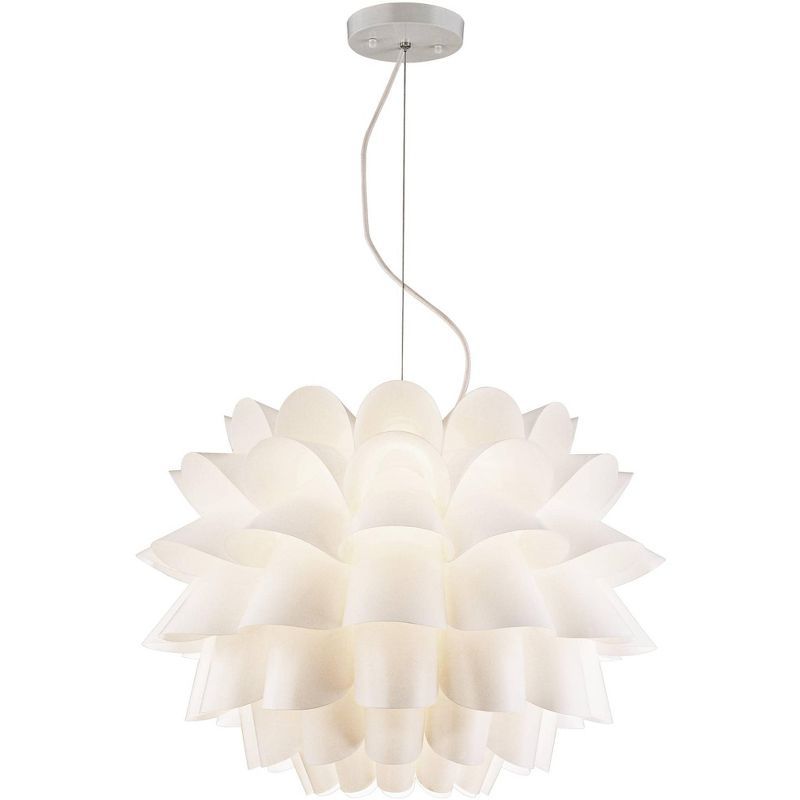 Modern Blooming Flower White Pendant Light