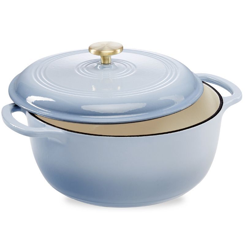 Cornflower Blue 6 Quart Enameled Cast Iron Dutch Oven with Lid