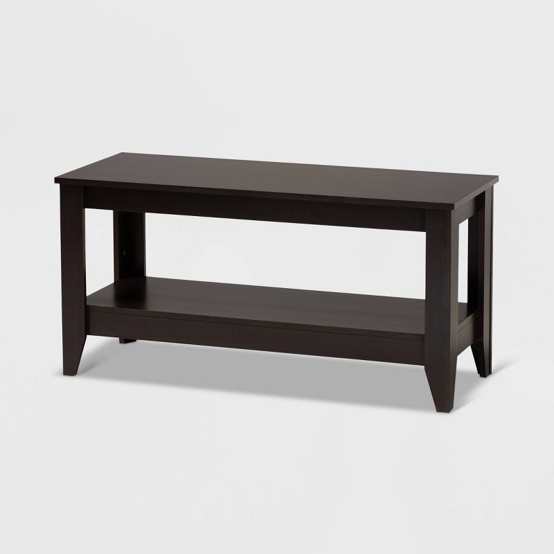 Elada 40'' Dark Wenge Brown Wood Rectangular Coffee Table