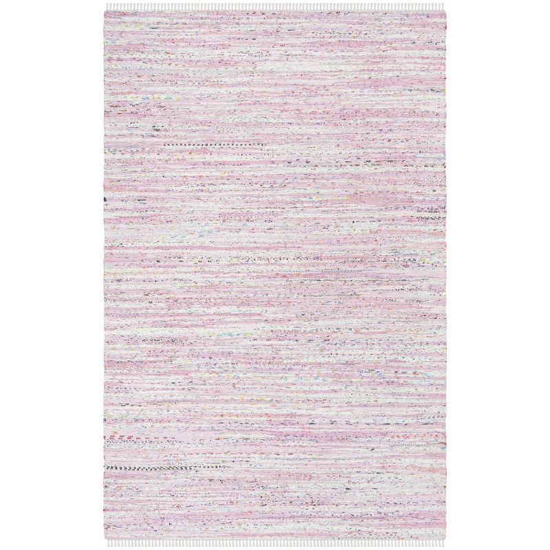 Hand-Woven Light Blue Cotton Rectangular Rug, 6' x 9'