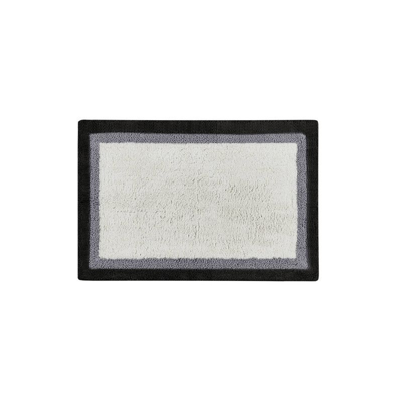 Amherst Black and Gray Cotton Tufted Bath Rug