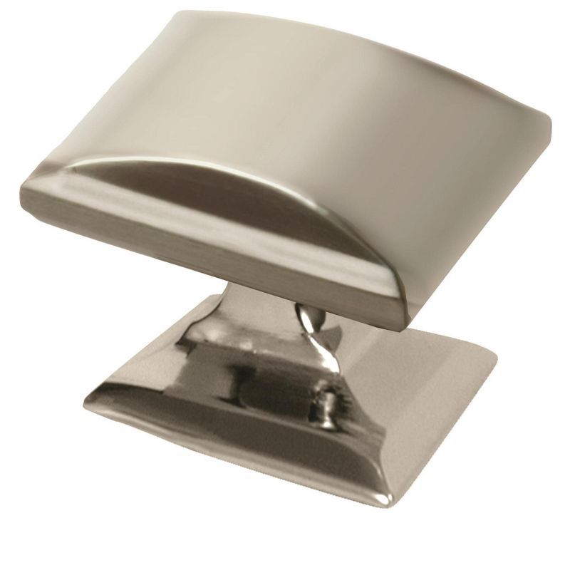 Polished Nickel Square Cabinet Knob with Mounting Hardware