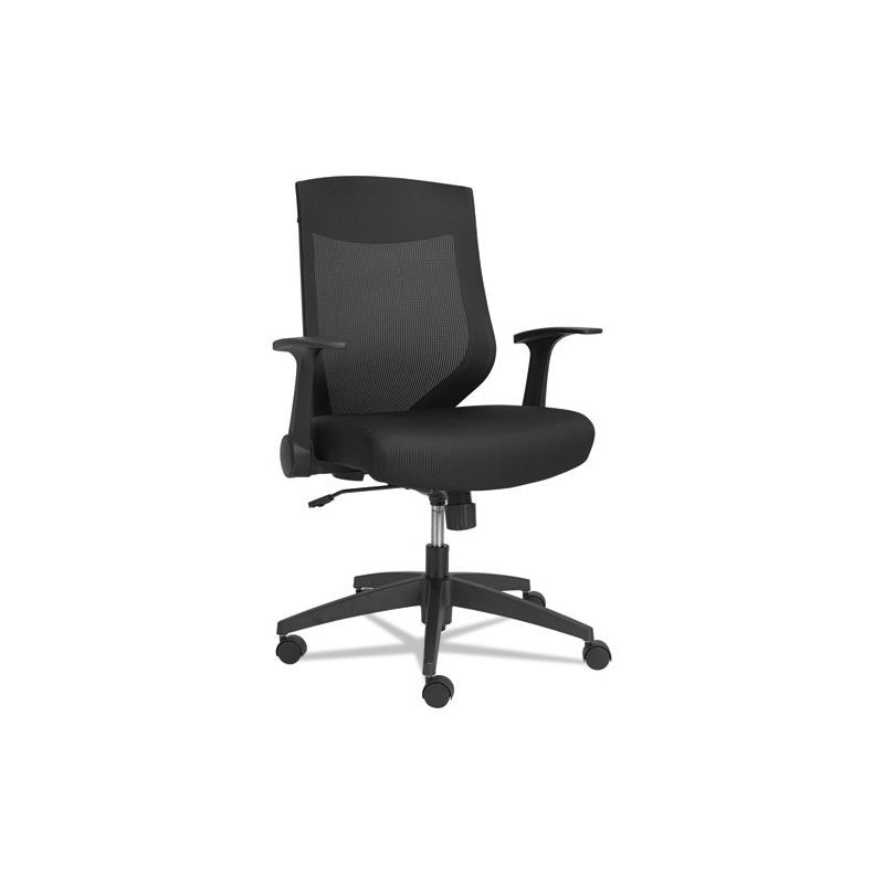 Black Adjustable Mid-Back Mesh Office Chair with Flip-Arm