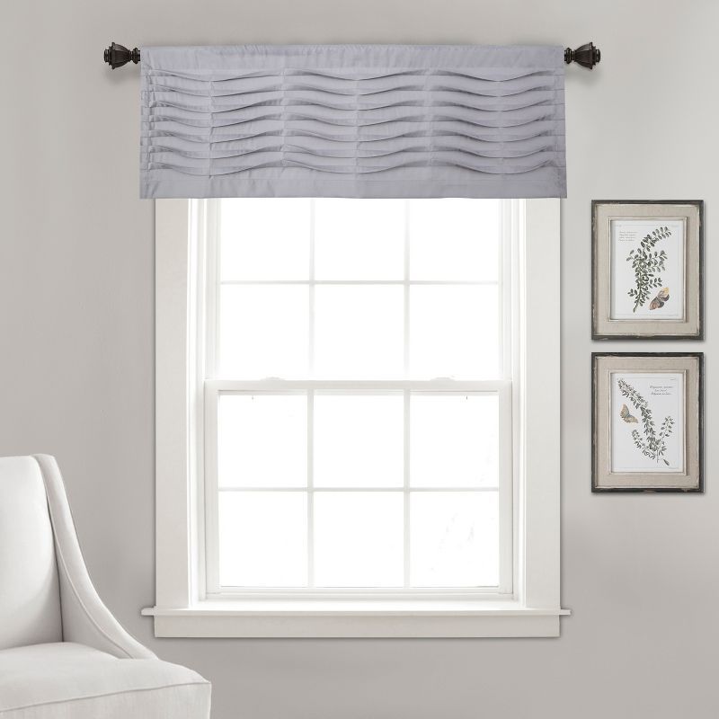 Light Gray Wave Texture Rod Pocket Window Valance