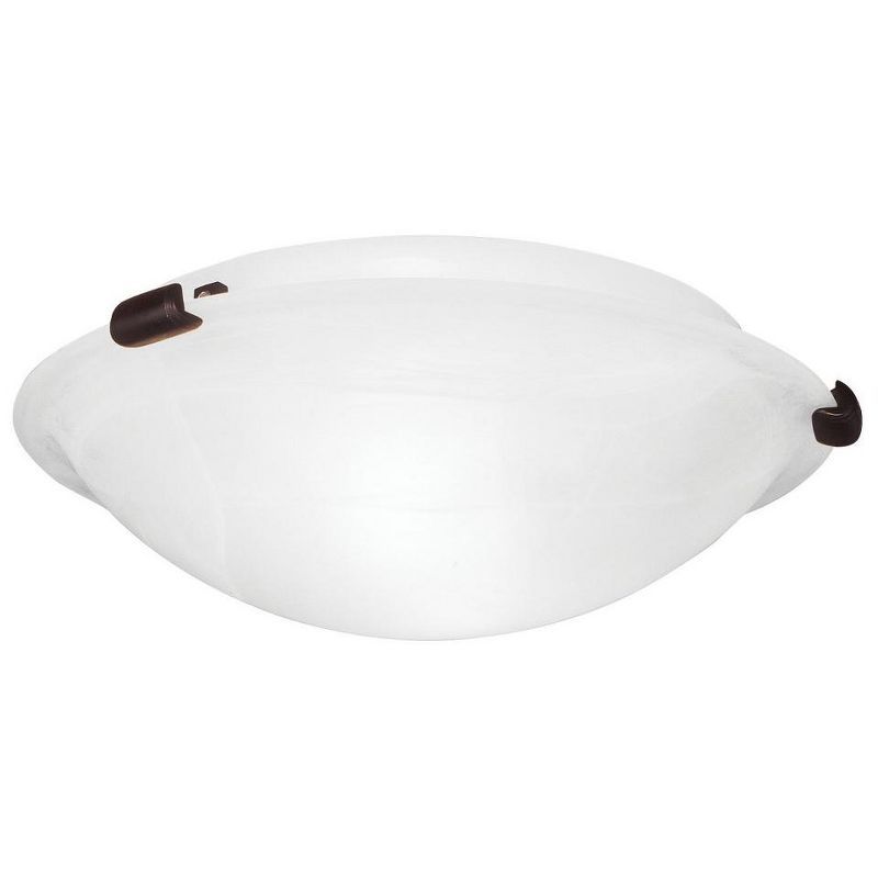 Oasis Bronze Flush Mount with White Alabaster Glass