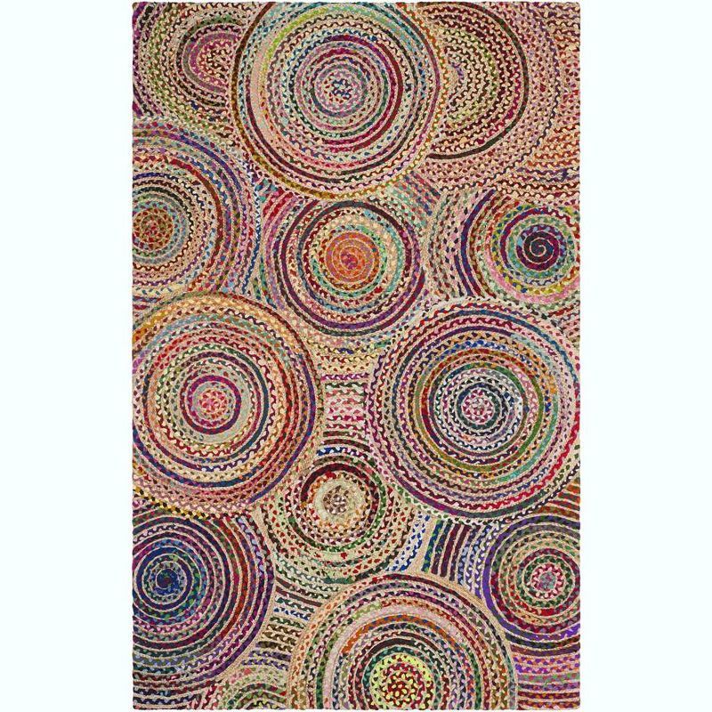 Cape Cod Multicolor Hand-Knotted Cotton Area Rug 5' x 8'