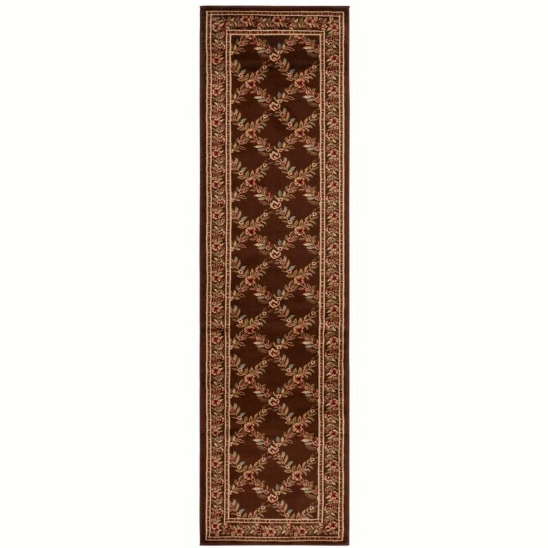 Reversible Brown Synthetic Easy Care Rectangular Runner Rug 27in x 12in