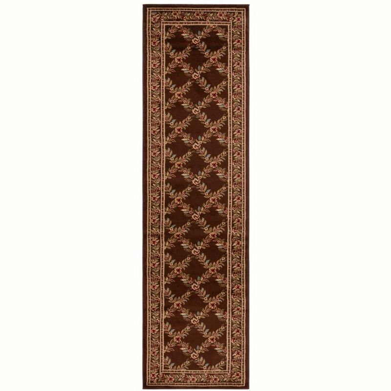 Reversible Brown Synthetic Easy Care Rectangular Runner Rug 27in x 12in