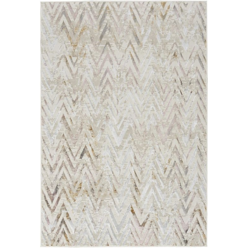 Glam Chevron 5' x 7' Multicolor Synthetic Area Rug